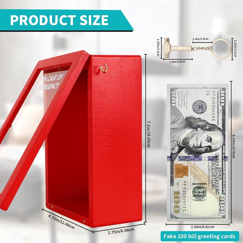 JULEASEL Funny Emergency Box w/Hammer (Large), Break in Case of Emergency Box, Personalized Unique Gifts for Men Women, Office Desk Decor, Random Things, White Elephant Gift for Friend Coworker Family - Image 4